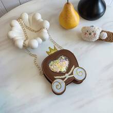 1pc Carriage Shaped Glitter Shoulder Bag, Zipper Closure, Lightweight, Crossbody Bag, Suitable For Ramadan - A - View 7