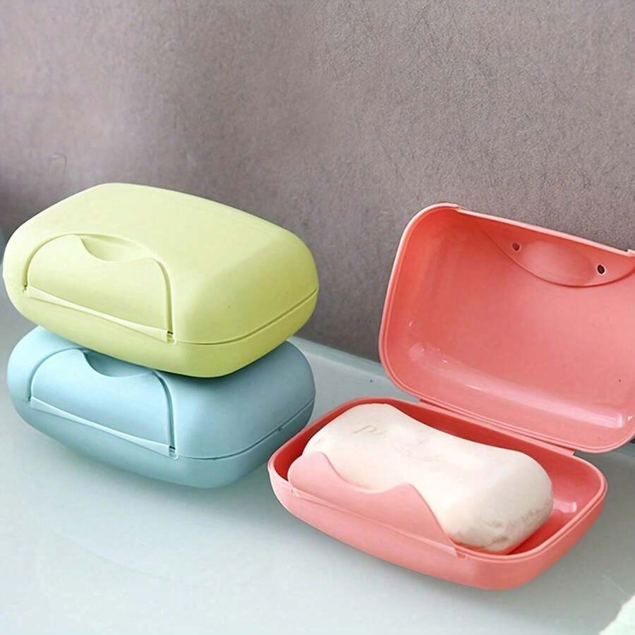 Durable PP Material Portable Soap Dispenser With Lid Travel And Bathroom Soap Box, Easy Open Design, Bathroom Soap Holder, Lid Travel Soap Box, Soap Box, Bathroom Soap Box, Portable Soap Box, Travel Soap Box, Soap Box, Cute Soap Box With Lid, Soap Box With Lid, Soap Box With Lid, Soap Storage And Storage, Travel Leak-Proof Soap Box, Soap Slice Box, Shampoo Soap Storage, Soap Box With Lid, Soap Tray Holder, Soap Box With Lid, Leak-Proof Travel Soap Box, Hinged Soap Box - 1PCS-random Color - View 1