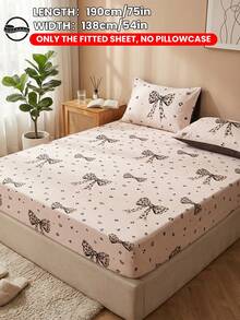 2/3件套时尚蝴蝶结床上用品套装，包含床垫保护套，柔软蓬松，透气防皱，采用深口袋设计，抗起球，弹性舒适，静音防滑，适用于各种床型，适合家居/宿舍/卧室装饰，可机洗，亲肤，四季皆宜，易于打理 - 彩色 - 查看 26