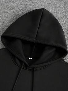 Men's Oversized Hoodie With Graffiti Print On The Back - White Streetwear Pullover, Loose Casual Hoodie With Pocket & Black Lettering, Machine Washable Winter Sweater For Urban Style (No Belt/Tie), Men's Hoodie, Men's Hoodie, Men's Sweaters, Midweight Hoodie, Men's Long Sleeve Shirt, Men's Hoodie, Men's Hoodie, Hoodie For Men, Men's Sweaters And Hoodies - 黑色 - 查看 4