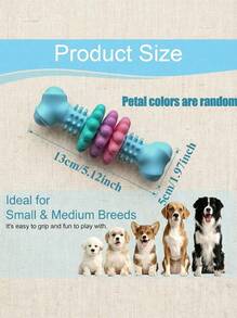 PETSIN 3/1pc Extra Durable Dog Teething Bone Toy For Aggressive Chewers - Durable Thermoplastic Rubber With Geometric Pattern, Teeth Cleaning And Training Chew Toy For Small, Medium Dogs, Relieves Boredom And Destructive Chewing, Dog Chew Toy - Multicolor - View 2
