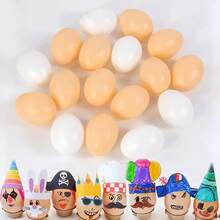 60pcs White And Brown Plastic Easter Eggs, Blank For DIY Painting, Suitable For Easter Egg Hunt Party Decoration And Craft - Multicolor - View 7