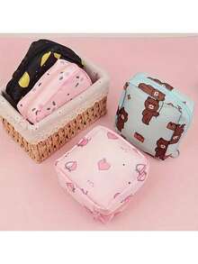 1个创意极简卫生巾收纳袋，多功能旅行化妆包，化妆袋，理想礼物 - 彩色 - 查看 4