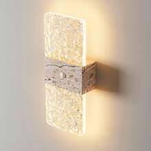 现代水晶感应壁灯，LED智能感应亚克力壁灯，室内感应壁灯，无线LED壁灯，电池供电夜灯，粘胶设计，可旋转，便携式 - 彩色 - 查看 3