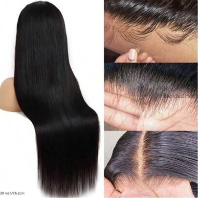 13x4 5x5 HD Lace Front Short Bob Straight Wigs 200% Density Put On And Go Pre Cut Glueless Lace Closure Wig Pre Plucked Pre Bleached Heat Resistant Fiber Synthetic Mixed Human Blended Hair Wig With Baby Hair For Women Breathable Ear To Ear Lace 8-16inch Bone Straight Short Bob Hair For Beginners Natural Black Color 8-36Inch Pre-Cut Lace Is Available For 5*5