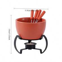 Ceramic Chocolate Fondue Warmer, Ice Cream Fondue Pot, Swiss Cheese Fondue Warmer, Dessert Warmer - Multicolor - View 15