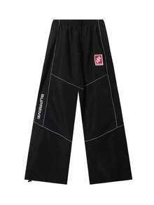 Supreme Reflective Piping Tracksuit Pullover  And Trackpants | Unisex 2-Piece Reflective Piping Tracksuit Set Half-Zip Pullover Hooded Jacket And Matching Track Pants Lightweight Windbreaker Techwear Outfit Reflective Stripe Sportswear Set | For Men And Women Streetwear Fashion Available In Black, Blue And Red - 黑色褲子 - 查看 7