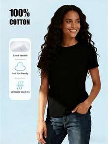 Women's T Shirr Get In Loser We're Doing God's Will Funny Christian Bible T-Shirt Women's Spring, Summer And Autumn Short-Sleeved T-Shirt, Fashionable Style Beautiful Top - 黑色 - 查看 2