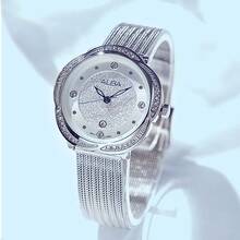 Seiko ALBA Damen Quarzuhr mit Blumenzifferblatt, kreative lässige Sommer Uhr, Silbermetall, 30M wasserdicht, Mode, Damenuhr, geeignet für den täglichen Gebrauch, Geburtstag, Jahrestag, Valentinstag Geschenk - Silber - Übersicht 9