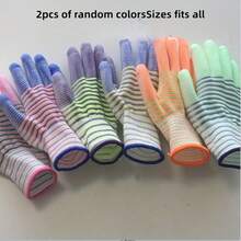 Para rękawiczek w paski zebry, antystatycznych, ogrodowych, antypoślizgowych, odpornych na zużycie, kolorowych, damskich rękawiczek ogrodowych, rękawiczek ogrodowych, ochronnych rękawic roboczych do pracy na świeżym powietrzu, oddychających rękawiczek ogrodowych dla kobiet - B - Zobacz 9