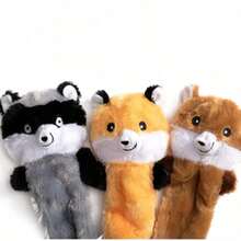 1pc Pet Plush Squeaky Toy, Raccoon & Squirrel Shaped Chew Toy, Durable Dog/Cat Teething And Biting Toy For Self-Play And Training - Multicolor - View 3