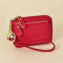 Minimalist Multi-Function Coin Purse, Zipper Pouch Wallet 2-In-1 Coin & Card Holder With Keychain, Suitable For Moms - Multicolor - View 7