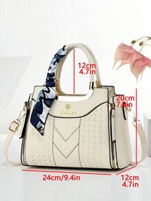 优雅刺绣女士手提包 - 配有可拆卸肩带，拉链封口，湖蓝色/白色/红色/黑色，不褪色，金色五金配件，优雅日常之选 | 手提包 | 可拆卸肩带 - 黑色 - 查看 3