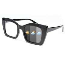 1pc Classic Square Photochromic Reading Glasses, Fashionable Light-Adjusting Function, Large Frame With Flexible Temples For Comfortable Fit, Convenient For Reading And Daily Indoor/Outdoor Use - Black - View 18