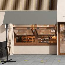 Retractable Awning With Articulated Arms, Balcony Awning, Retractable Awning, Balcony Awning, Sun Protection, Weather Resistant, Provides Shade, Retractable For Windows, Balcony, UV Resistant - Gray - View 8