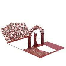 5sets/Pack Laser Cut Wedding Invitations, 3D Bride & Groom Greeting Cards With Heart Designs (Includes 5pcs Cover & 5pcs Blank Inner Cards), Engagement Party Invitations - Multicolor - View 15