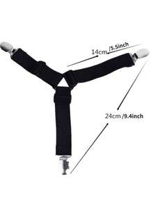 4个可调节床单夹，适用于床罩、桌布、窗帘、沙发套，防滑帐篷式床单固定器 - 彩色 - 查看 4