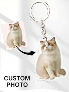 Customizable Photo Keychain, Personalized Photo Keychain, Acrylic Decorative Pendant, Laser Cut Design, Can Be Customized With Your Photo, Transparent Acrylic Keychain, Customized Photo Hanging Ornament, Suitable For Bags, Cars, Keys And Luggage, Suitable As Gifts For Girlfriends, Mothers, Family, Friends, Teachers, Classmates, Suitable For Occasions Such As Valentine's Day, Mother's Day, Teacher's Day, New Year, Ramadan - Multicolor - View 2