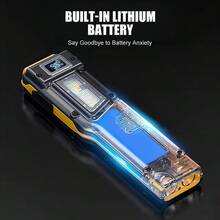 1PC Rechargeable EDC Flashlight Compact 8 Mode Pocket LED Flashlight USB-C Rechargeable Light With Digital Display Side Light & Clip - Multicolor - View 8