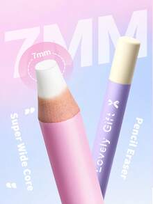4pcs Macaron Color Large Pencil Erasers - Free Pencil Sharpener Included, Dust-Free Precision Erasers For Students, High-Light Erasers For Art Sketching - Extra Wide Core Pencil Eraser - View 2