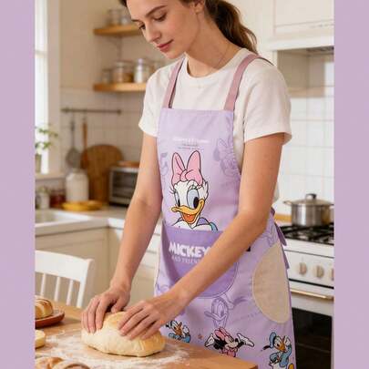 Disney Official Waterproof And Oil-Proof Apron, Comfortable Kitchen Cooking Apron For Men And Women