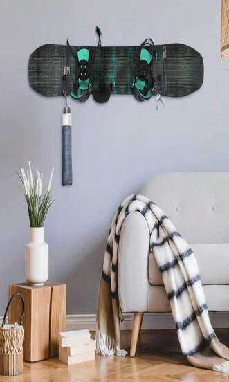 Rolitwils Snowboard Wall Mount Clips, Horizontal Skateboard Wall Mount,Snowboard Display Stand For Room, Garage