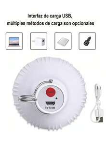 Paquete de 3 Piezas de Lámpara Foco Led Portátil Recargable Emergencia Usb Blanco. 80 W, con 3 Modos de Luz - Blanco - Ver 8
