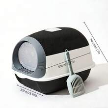 1 hộp vệ sinh cho mèo kín độc đáo, kích thước 53x35x36cm, hình dáng giống mặt mèo, rộng rãi và thoải mái, có nhiều màu sắc để lựa chọn, là nơi vệ sinh lý tưởng cho mèo. Hộp vệ sinh kín này có chức năng khử mùi và khử trùng, ngăn ngừa cát vương vãi, thích hợp sử dụng trong nhà. - Một cỡ - Xem 9