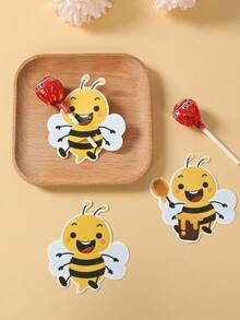 48张黄色小蜜蜂造型棒棒糖卡，适用于派对礼品装饰标签卡、小黄蜜蜂主题派对礼物装饰标签卡、婴儿派对礼物装饰、蜜蜂主题生日派对装饰、餐桌装饰、性别揭晓蜜蜂主题派对装饰、春季节日蜜蜂主题装饰、派对用品、黄色蜜蜂主题派对拍照道具 - 蜜蜂 - 查看 4
