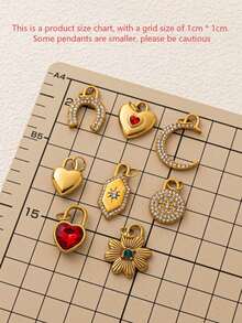 1pc Summer Cute High-End 3D Pendant, Sweet And Stylish High-End Design, 18K Gold PVD Coating, Stainless Steel Material, Waterproof And Fade-Resistant, Suitable For DIY Jewelry Making Such As Bracelets, Anklets, Necklaces, Body Chains, Etc. - Multicolor - View 7