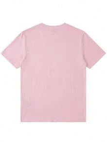 Disney Retro Street Style T-Shirt, Featuring A Mickey Mouse Logo Print, Made With High-Quality Fabric. Men's Crew Neck Short-Sleeved T-Shirt. - Pink - View 2