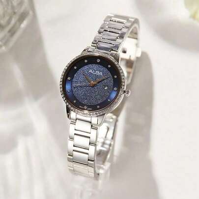 Seiko Women's Quartz Watch With Rhinestones, Casual Minimalist Summer Watch, Crystal Glass Dial, 50M Water Resistant, Fashionable And Elegant, Suitable For Women's Daily Wear, Birthday, Anniversary, Valentine's Day Gift