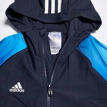 Adidas Chaqueta con capucha cómoda y ajustada para natación deportiva de mujer, primavera/otoño - Azul/Azul marino - Ver 2