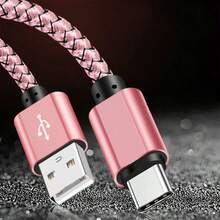 彩色USB Type-C数据线，尼龙编织设计，适用于智能手机快速充电。这款USB-A转USB-C充电线兼容 17、16 Pro Max、iPad Pro、Air 5、Galaxy S25、S24等多种设备。 - 彩色 - 查看 9