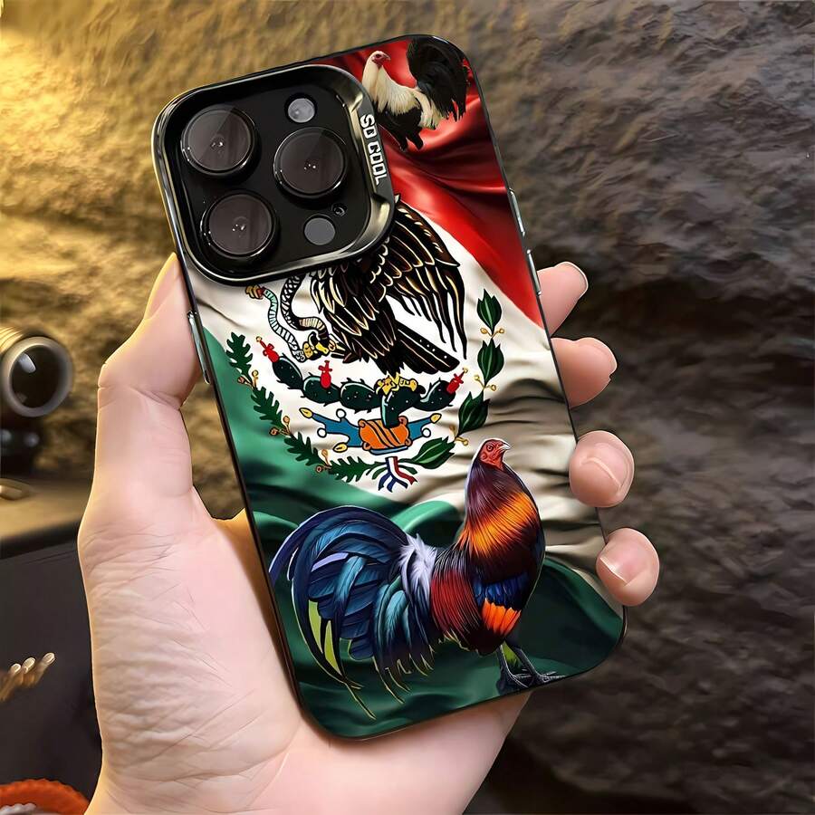 Estuche para teléfono con diseño de gallo y águila Compatible con estuches para teléfonos , 17, 16 Pro Max, 15 Pro Max, 13 y 12 Acabado plateado premium, hecho de material TPU, que brinda protección contra golpes y caídas Un gran regalo para familiares, amigos, seres queridos, novios/novias y aniversarios - Negro - Ver 1