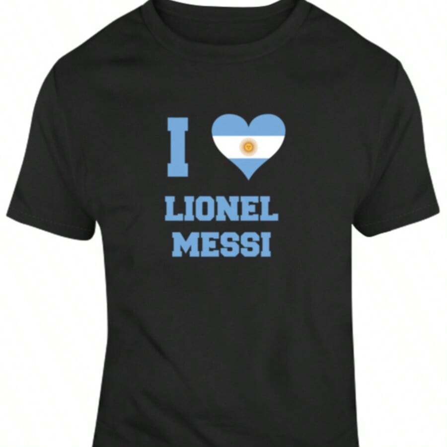 I Heart Lionels Messis Argentina World Cup 2018 Favorite Player T Shirt - Black - View 1