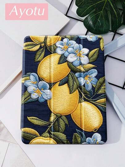 Ayotu 柠檬树图案平板电脑保护套/Kindle电子书保护套，适用于Galaxy Tab A9 Plus（第十代、第十一代/Air第四代/Air第七代/9.7英寸）、Kindle（第十一代，2024年发布）（6英寸）、Kindle Paperwhite（第十二代，2024年发布），精美节日礼物，时尚简约设计