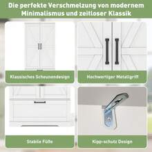 80*40*180cm Large, Free Küchenaufbewahrungsschrank Mit Verstellbaren Einlegeböden, Schubladen, Weinregal Und Türen Mit Einlegeböden.Geeignet Für Esszimmer Und Wohnbereiche.Industrieller Stil - White - View 2