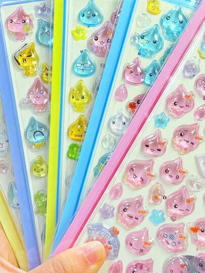 儿童手工水滴贴纸，互动贴纸，适合儿童，日常装饰贴纸，派对装饰贴纸