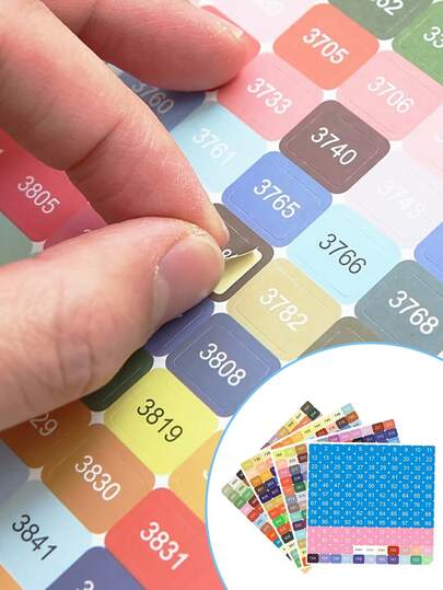 DMC色号标签贴纸钻石画收纳盒马赛克珠子整理瓶工具