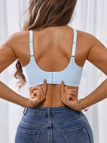 Áo ngực không gọng, liền mạch, mềm mại, thoải mái và thời trang dành cho nữ, phù hợp cho mọi mùa và mặc hàng ngày. - Màu xanh lam - Xem 4