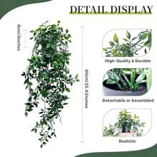 Fake VinesArticial Anging Plan  Self Fake Potted Greenery 1-Pack F Mandala Nes In Black Pot Décor  Office Ling Room Batroom Indoor Outdoor - 1pack Mandala Vines - 查看 3