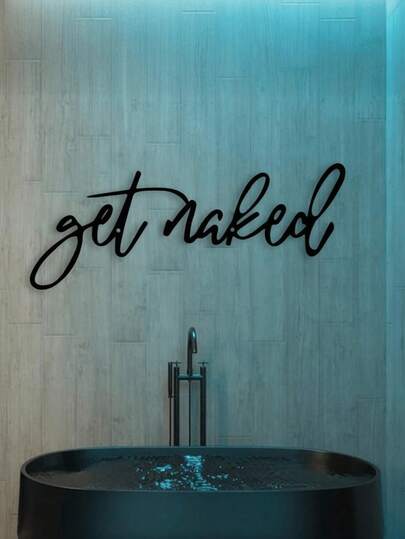 1pc Modern Black Metal Sign - Decorative Bathroom Wall Art, Hanging Iron Sculpture, Wall Mount Design For Home Decor, Unique Gift Idea, Rust-Resistant, Easy To Install Room Decor Bedroom Decor Wall Decor