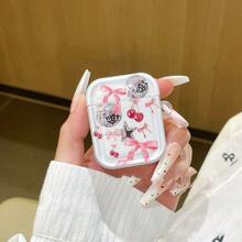 New Large Cherry Bow Design Earphone Case, Transparent Refreshing Earphone Cover, Earphone Anti-Drop Shell, Suitable Compatible With Apple Bluetooth Earphone Protective Case - Clear - View 3
