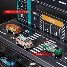 24辆金属玩具车，装在一个红色可折叠礼盒里！盒子还可以当地图用。一套完整的玩具车套装。非常适合圣诞节、万圣节、复活节彩蛋和家庭聚会！ - 紅色 - 查看 8