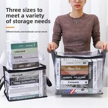 1 pieza Bolsa de almacenamiento con tapa abatible de gran capacidad de PVC, bolsa de almacenamiento de libros/ropa multifuncional y resistente al agua, organizador de armario portátil y plegable, material de PVC a prueba de polvo y humedad con cremallera y asas, ahorro de espacio - Multicolor - Ver 3