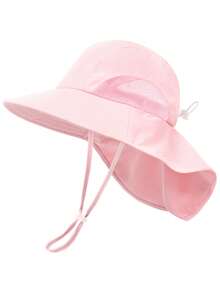 Baby/Toddler Wide Brim Sun Hat With Neck Flap, Essential For Beach & Vacation - 1PC - View 22