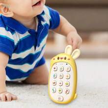 6-12个月宝宝双语玩具电话 - 可爱兔子造型，耳朵可啃咬，带灯光互动音乐益智磨牙玩具，有助于培养精细动作技能，是完美的节日礼物，适合生日、圣诞节、万圣节、新年、复活节等各种场合。 - 彩色 - 查看 5