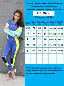 HISEA 3.0mm Thick Women's One-Piece Wetsuit; Adult Long Sleeve Thermal Swimsuit; Unisex Padless Rash Guard Wetsuit - Multicolor - View 12