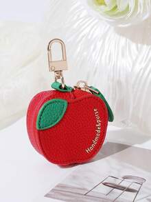 Ví đựng tiền xu mini họa tiết trái cây, móc khóa, kiểu dáng tối giản dễ thương, mặt dây chuyền nhỏ cho nữ, ví mini, ví đựng tiền xu, ví đựng chìa khóa, quà tặng Ngày của Mẹ, đồ dùng cần thiết khi đi du lịch, đồ dùng dễ thương khi đi biển, ví đi nghỉ mát, ví đi biển - Đỏ - Xem 5
